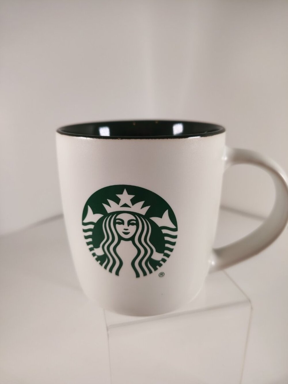 Starbucks White, Green Siren Logo Green Inside Tea Coffee Mug 11 oz 2025